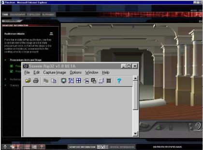 THEATRON with the Screen Rip32 application on top of it, 