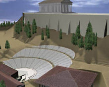 d reconstruction of theatre of Dionysus